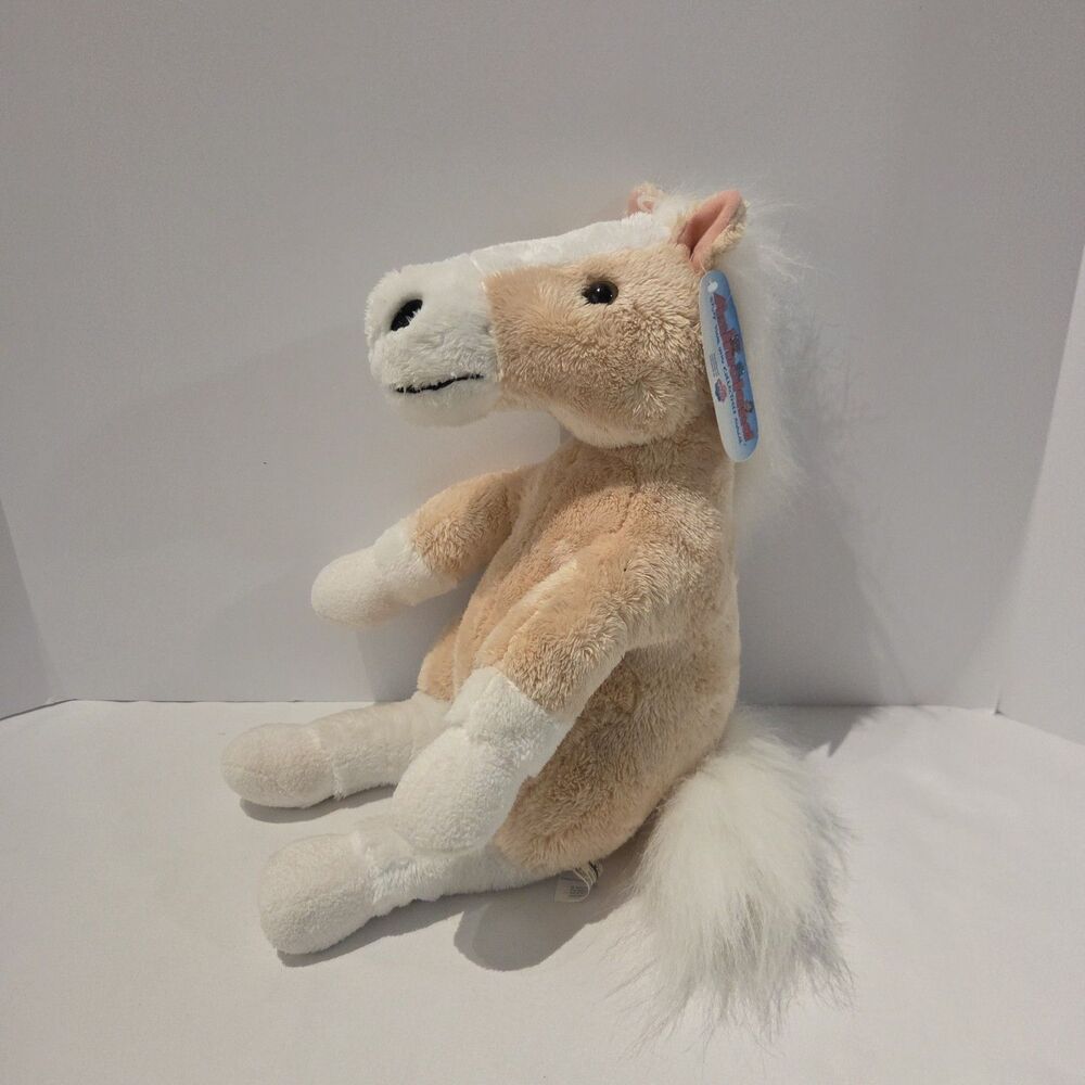 Rare W/ Tag Animal Land Nanco Tan White Tail Horse Pony Plush 16 inch 2007